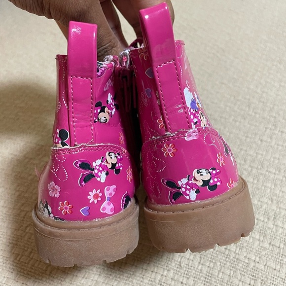 Disney Pink Floral Mini Mouse bows and floral Boots size 9 - Picture 5 of 8